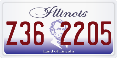 IL license plate Z362205