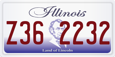 IL license plate Z362232