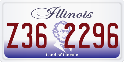 IL license plate Z362296