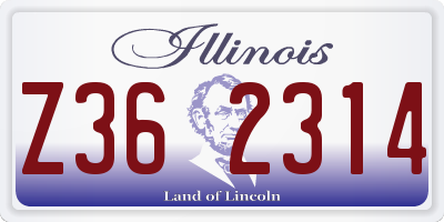 IL license plate Z362314