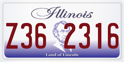 IL license plate Z362316
