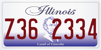 IL license plate Z362334