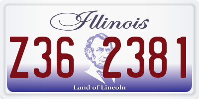IL license plate Z362381