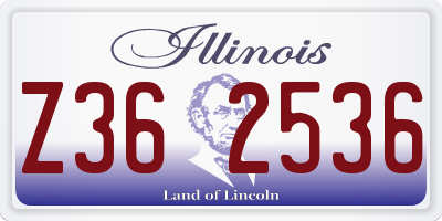 IL license plate Z362536