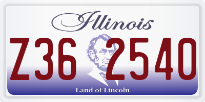 IL license plate Z362540