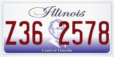 IL license plate Z362578