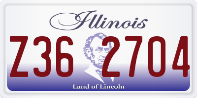 IL license plate Z362704