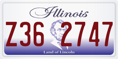 IL license plate Z362747