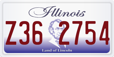IL license plate Z362754