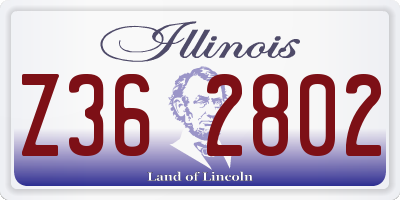 IL license plate Z362802