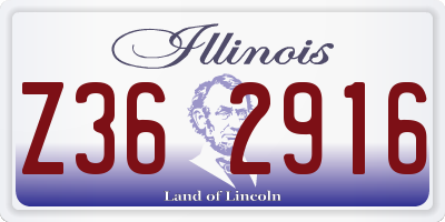 IL license plate Z362916