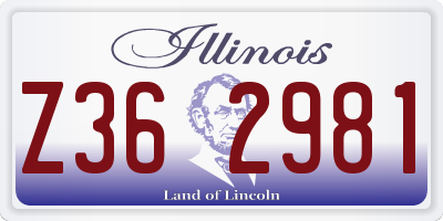 IL license plate Z362981