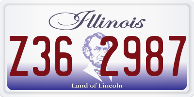 IL license plate Z362987