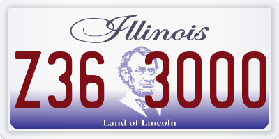 IL license plate Z363000