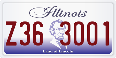 IL license plate Z363001