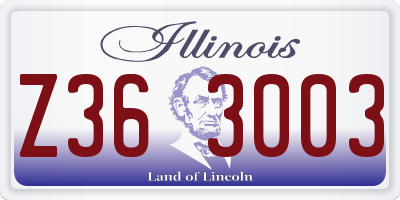IL license plate Z363003