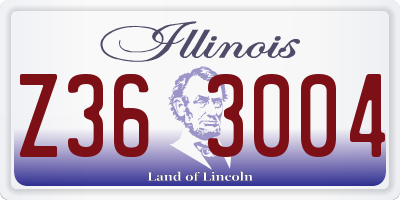 IL license plate Z363004