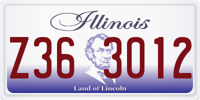 IL license plate Z363012