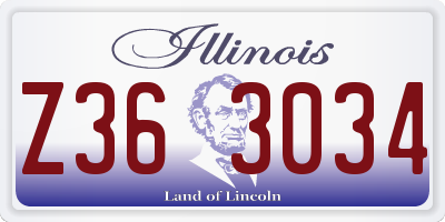 IL license plate Z363034
