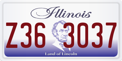 IL license plate Z363037