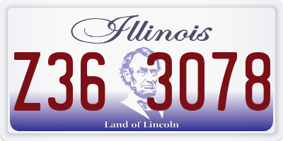 IL license plate Z363078