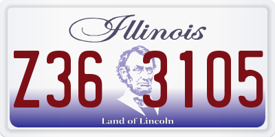 IL license plate Z363105
