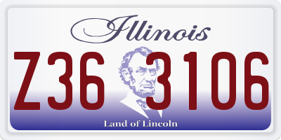IL license plate Z363106