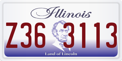 IL license plate Z363113