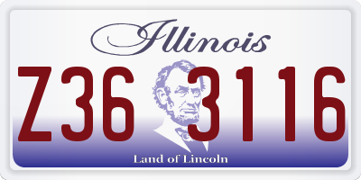 IL license plate Z363116