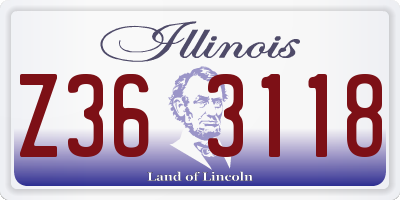 IL license plate Z363118