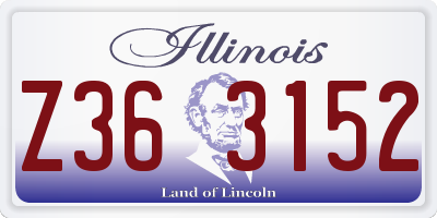 IL license plate Z363152