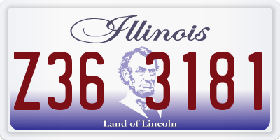 IL license plate Z363181