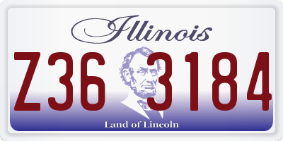 IL license plate Z363184