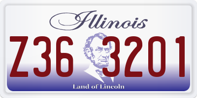IL license plate Z363201