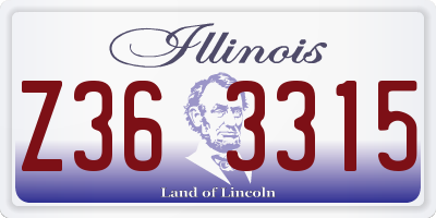 IL license plate Z363315