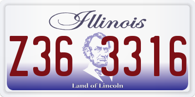 IL license plate Z363316