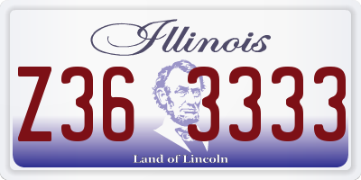 IL license plate Z363333
