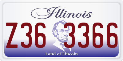 IL license plate Z363366