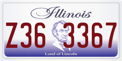 IL license plate Z363367