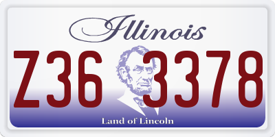 IL license plate Z363378