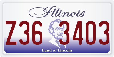 IL license plate Z363403