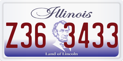 IL license plate Z363433