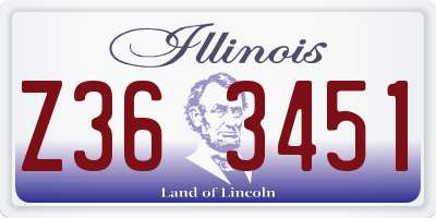 IL license plate Z363451