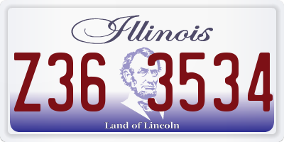 IL license plate Z363534