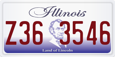 IL license plate Z363546