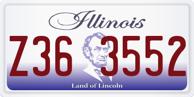 IL license plate Z363552