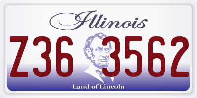 IL license plate Z363562