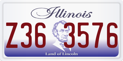 IL license plate Z363576