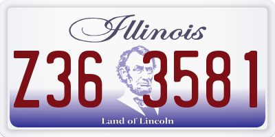 IL license plate Z363581