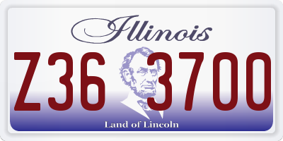 IL license plate Z363700